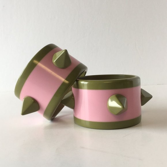 Extra Dimensional Spikes Resin Bangle Bracelet Contemporary Funky Unique Jewelry - Picture 8 of 10